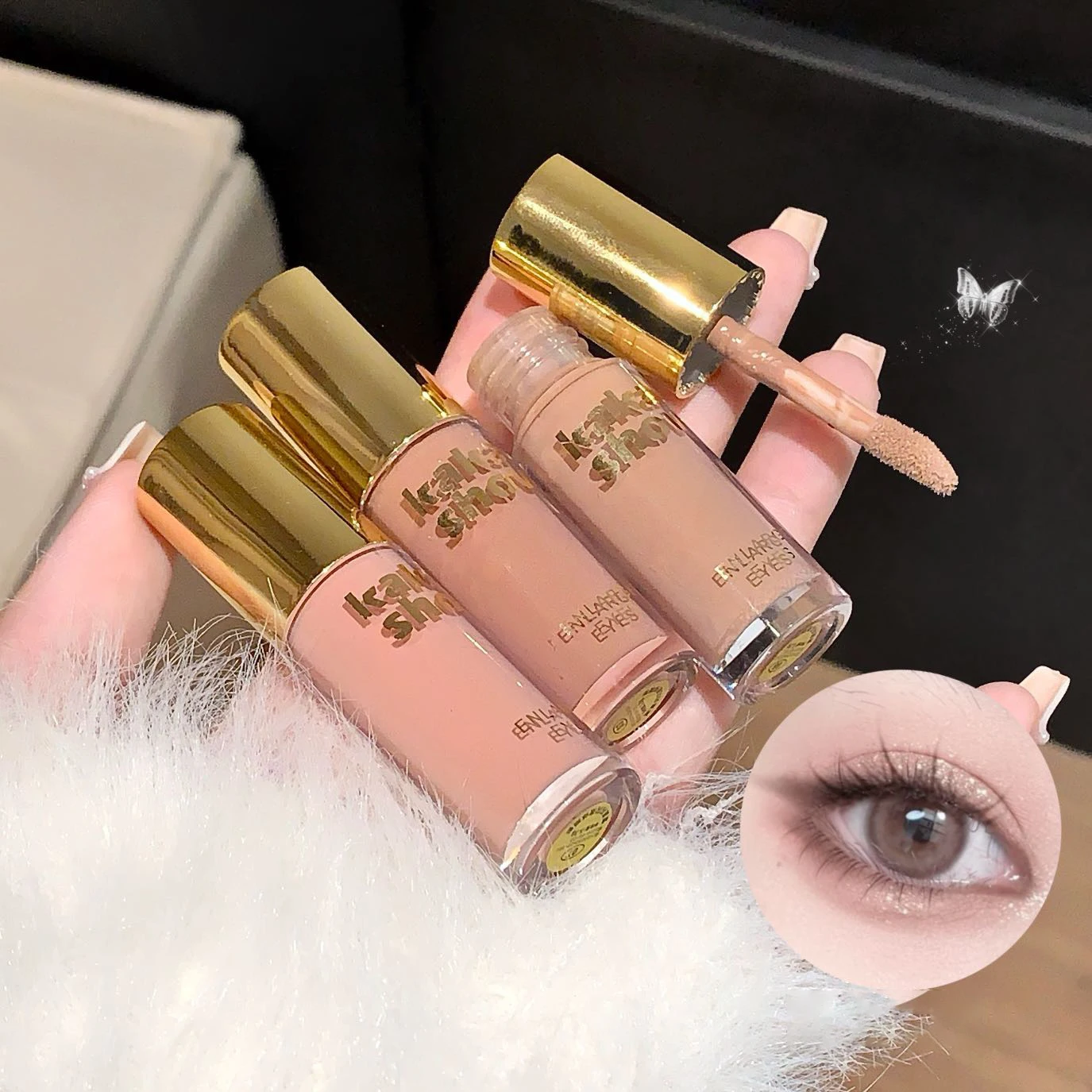 Kakashow Mist Eyeshadow Líquido Mate Perlado Shimmer Ilumina el Sombra de ojos líquida de color tierra, Maquillaje de ojos completo en 3 minutos