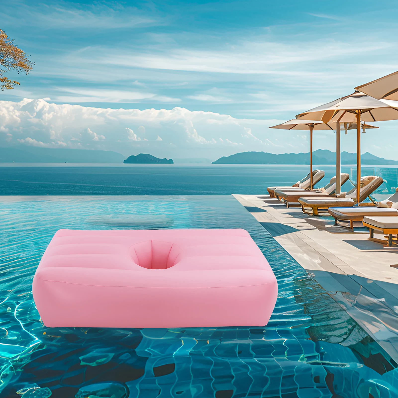 

PVC Inflatable Bed, W/ Tight Sealing Valve for Traveling, Hiking, Fishing, Mountaineering, Nap Time, Reading 72*40*17in