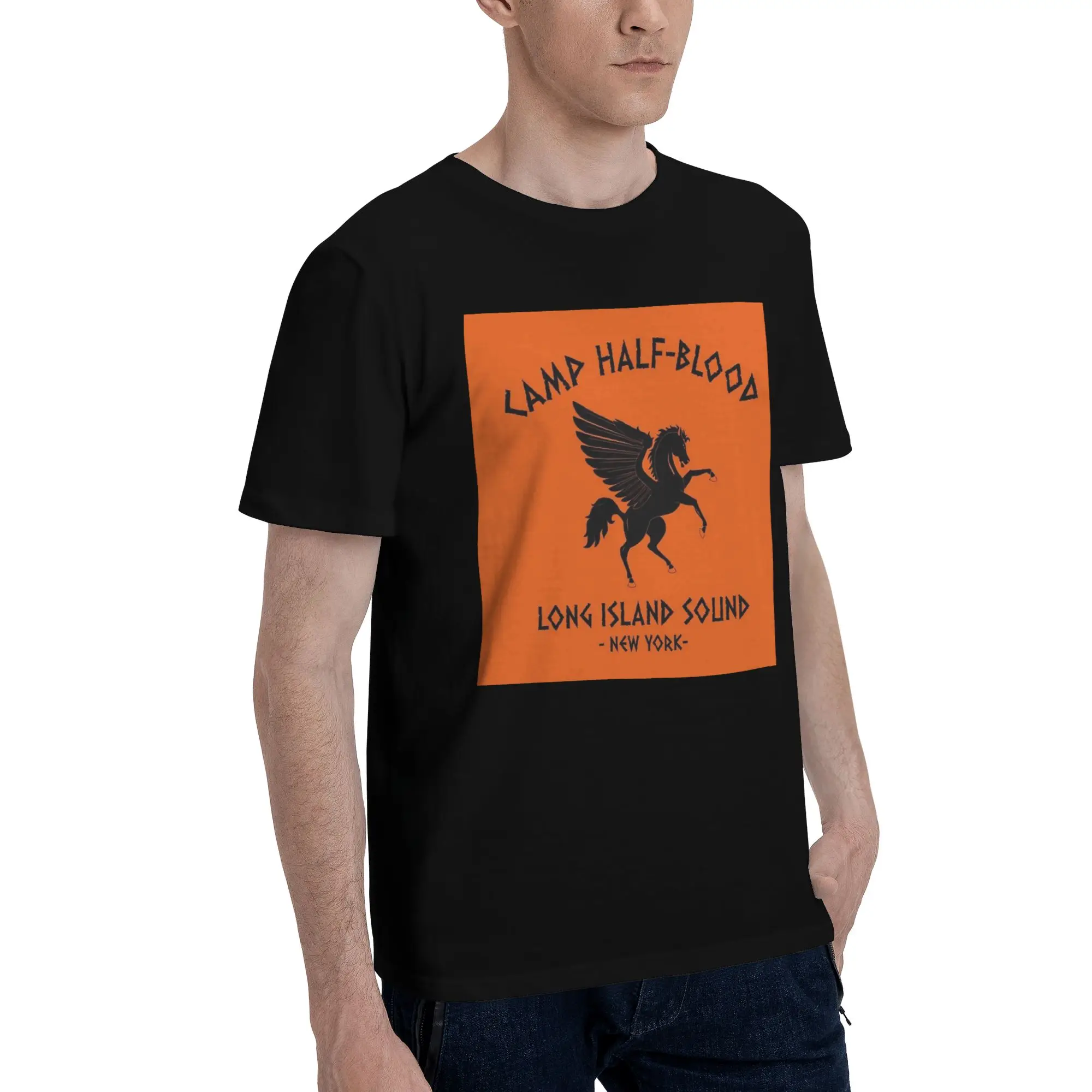 

Мужская футболка Camp Half-Blood, большие футболки, мужские хлопковые футболки с круглым вырезом, короткие летние мужские футболки