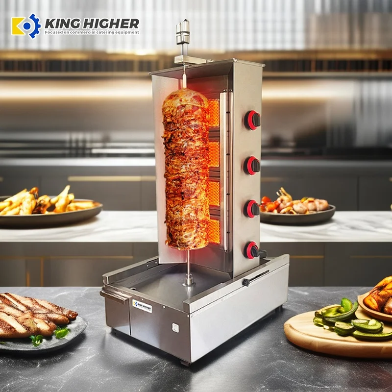 Movable Non-Small Doner Kebab Machine New Shawarma Grill for Restaurant Home Use Food Shop Gas Powered Shawarma Wholesale Price