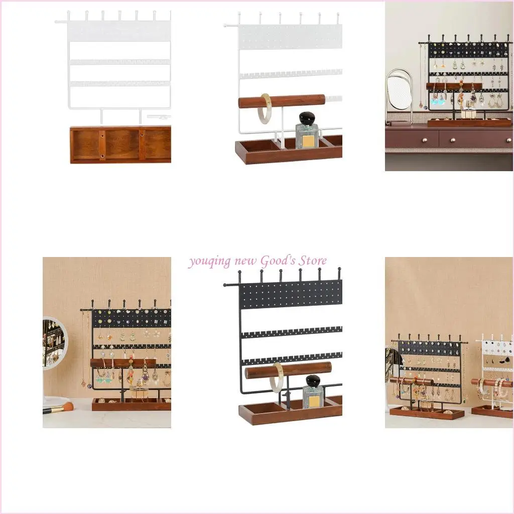 

57QA Fashionable Black/White Jewelry Exhibition Stand Holder for Fashion Enthusiasts