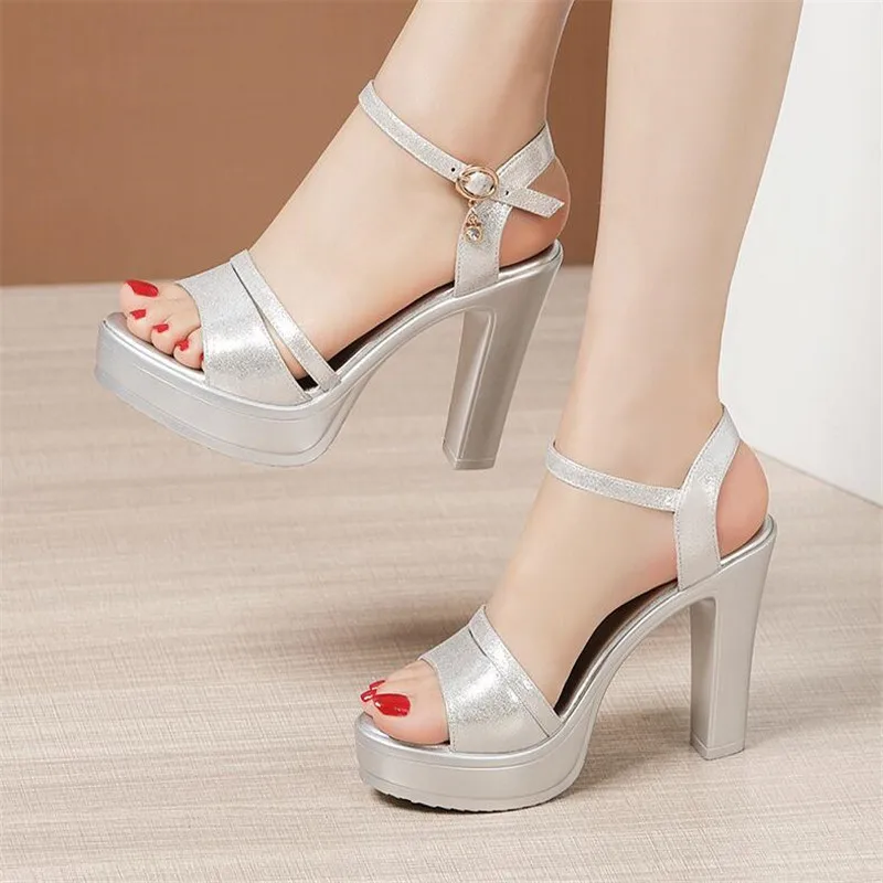 High Quality Platform Heels Women Sandals 2024Summer Shoes Trend Fashion High Heels Chunky Sandals Woman Wedding Party Shoes10cm