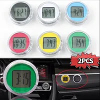 2PCS Universal Motorcycle Clocks Watch Waterproof Sticky Mini Precision Digital Display Clock Auto Mount Dial Clock Motorcycle
