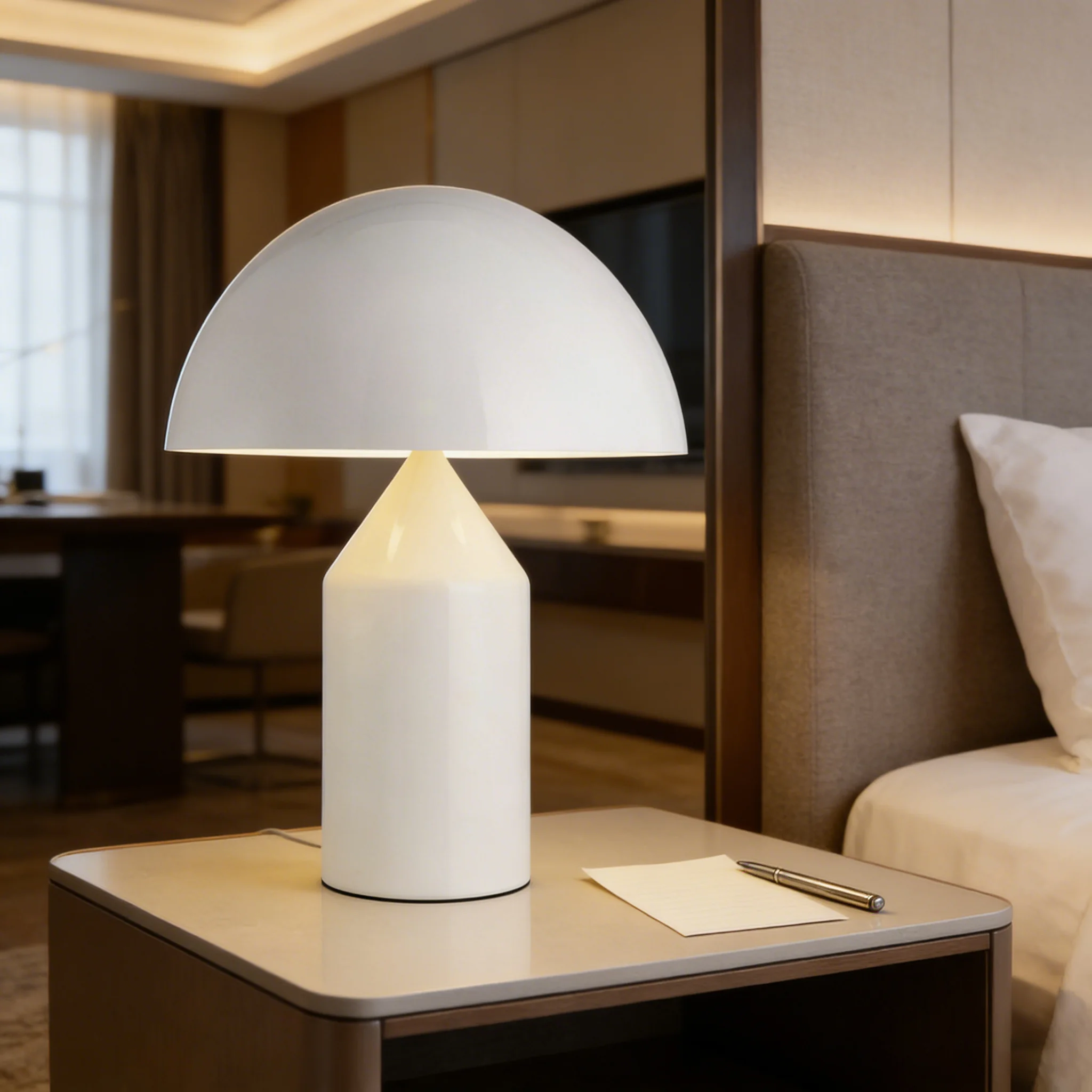 

Modern light luxury living room sofa, mushroom table lamp, living room and bedroom bedside lamp, sample room, personalized metal