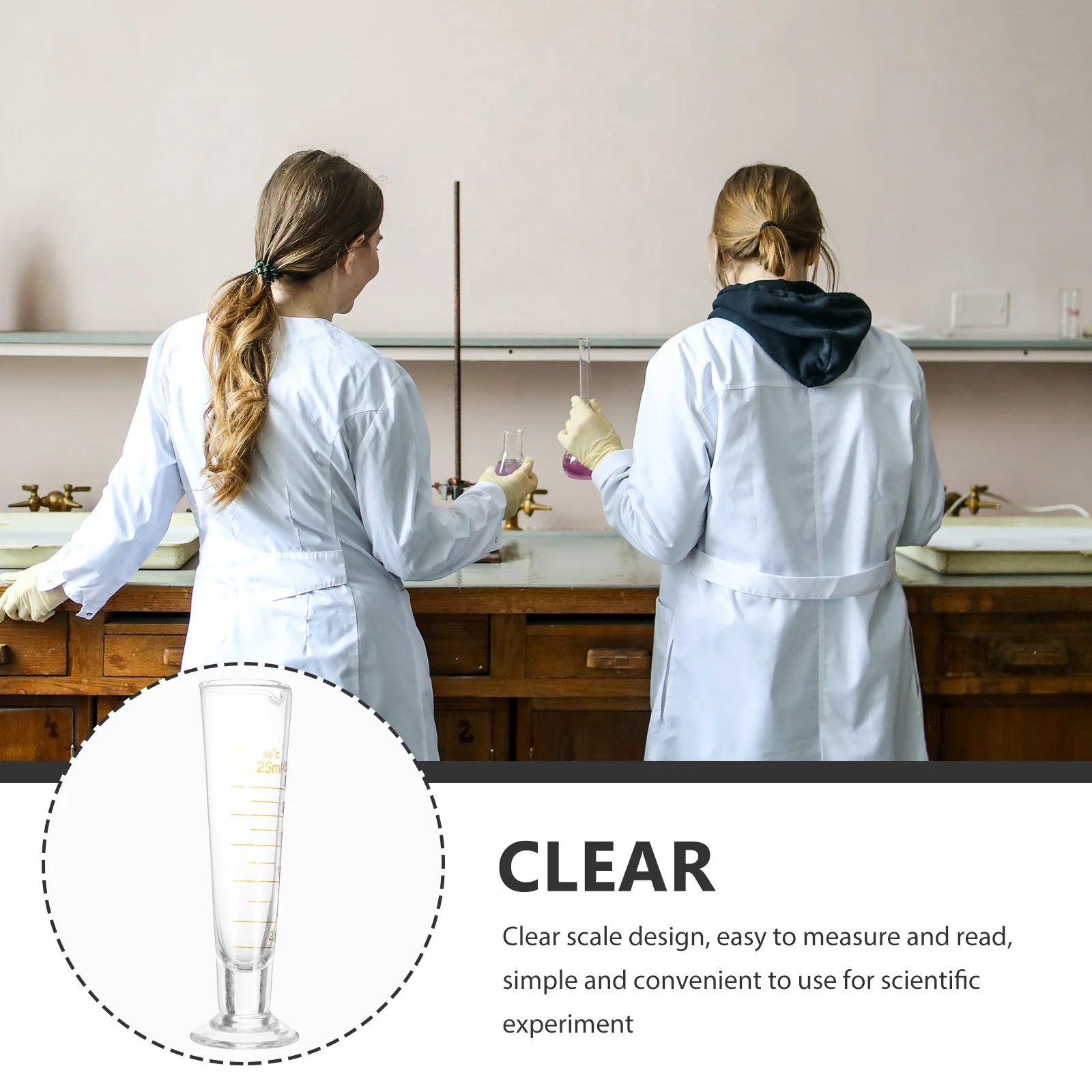 Clear Graduated Laboratory Measuring Glass Beakers Liquid Measuring Cup Heat Resistant for Chemistry Research Experiment Lab