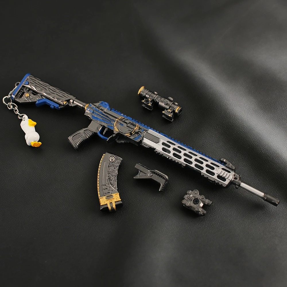 22cm delta force tenglong rifle de assalto-wu gou réplica arma chaveiro armas modelo jogo periférico brinquedo arma ornamento menino presente