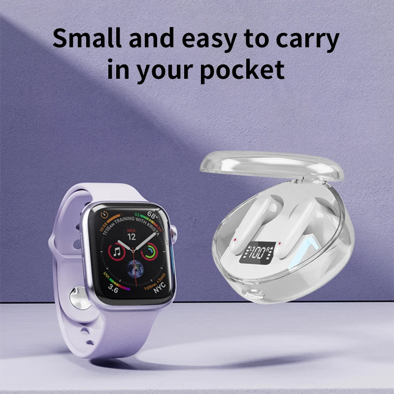 سماعة رأس لاسلكية بلوتوث 5.3 سماعات أذن داخلية IPX5 مقاومة للماء وخاصية إلغاء الضوضاء سماعات رأس رياضية لهاتف Xiaomi iPhone