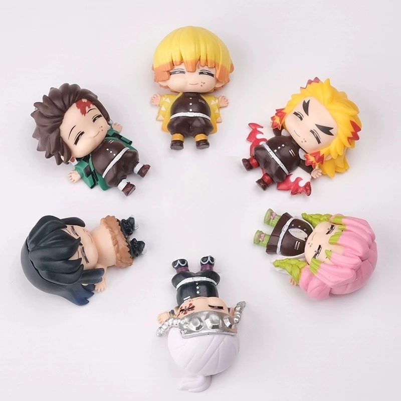 

Demon Slayer: Kimetsu No Yaiba, полная серия, слепая коробка, игрушечные фигурки Zenitsu Tanjiro Inosuke Kyojuro Mitsuri, настольные украшения