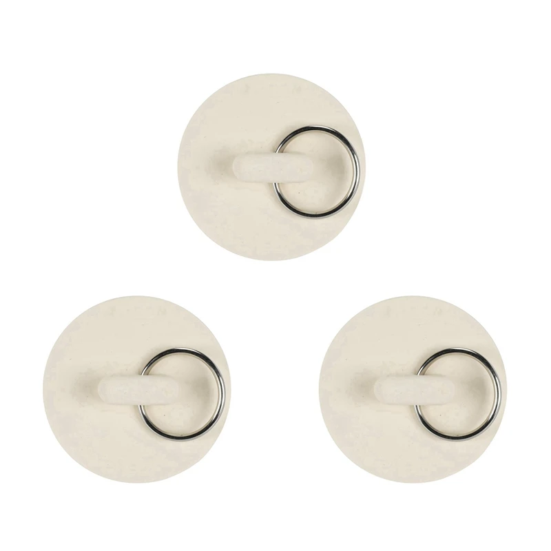 ABRU-3Pcs 1 3/8In White Rubber Wash Basin Bathtub Plug Sink Plug Drain Pipe Plug Sink Plug Water Plug