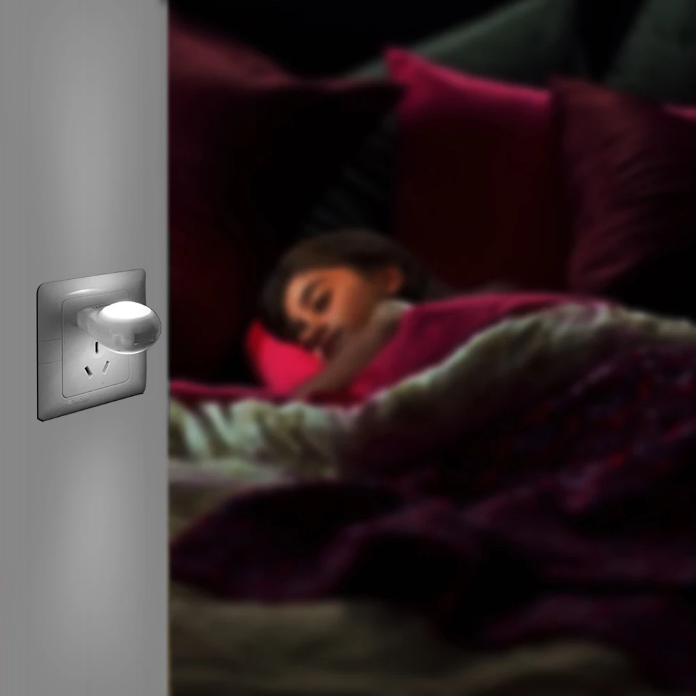 Convenience 4pcs For Baby Bedroom US Plug Cute Mini Nightlight Auto Sensor Smart lighting Control Emergency Lamp LED Night Light