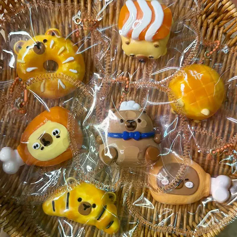 Cute Fun Capybara Pinch Squeeze Toy Silicone Stress Relief Toy Cream Mud Feel Decompression Slow Rebound Toy Keyring Charm Gifts