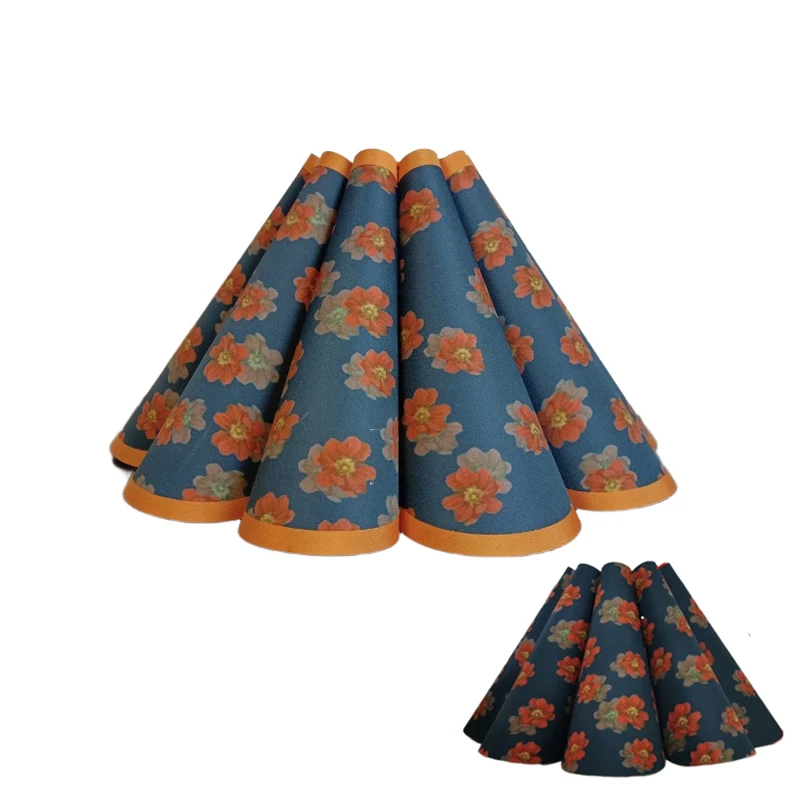 

E27 Japan style Flower Pleated Lamp shade 10.8inch Navy blue lampshade for Table Lamp Bedroom Bedside Lamps Home Office Decor