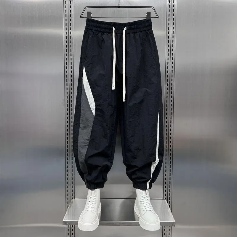 Pantalones deportivos a rayas para Hombre, Ropa informal de corte ajustado, estilo Harajuku, con bolsillos, a la moda