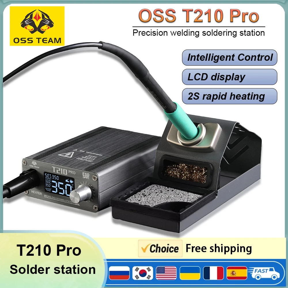 OSS T210Pro Soldering Station 75W LCD Digital display for Precision repair mobile phone flying wire welding Rework tool