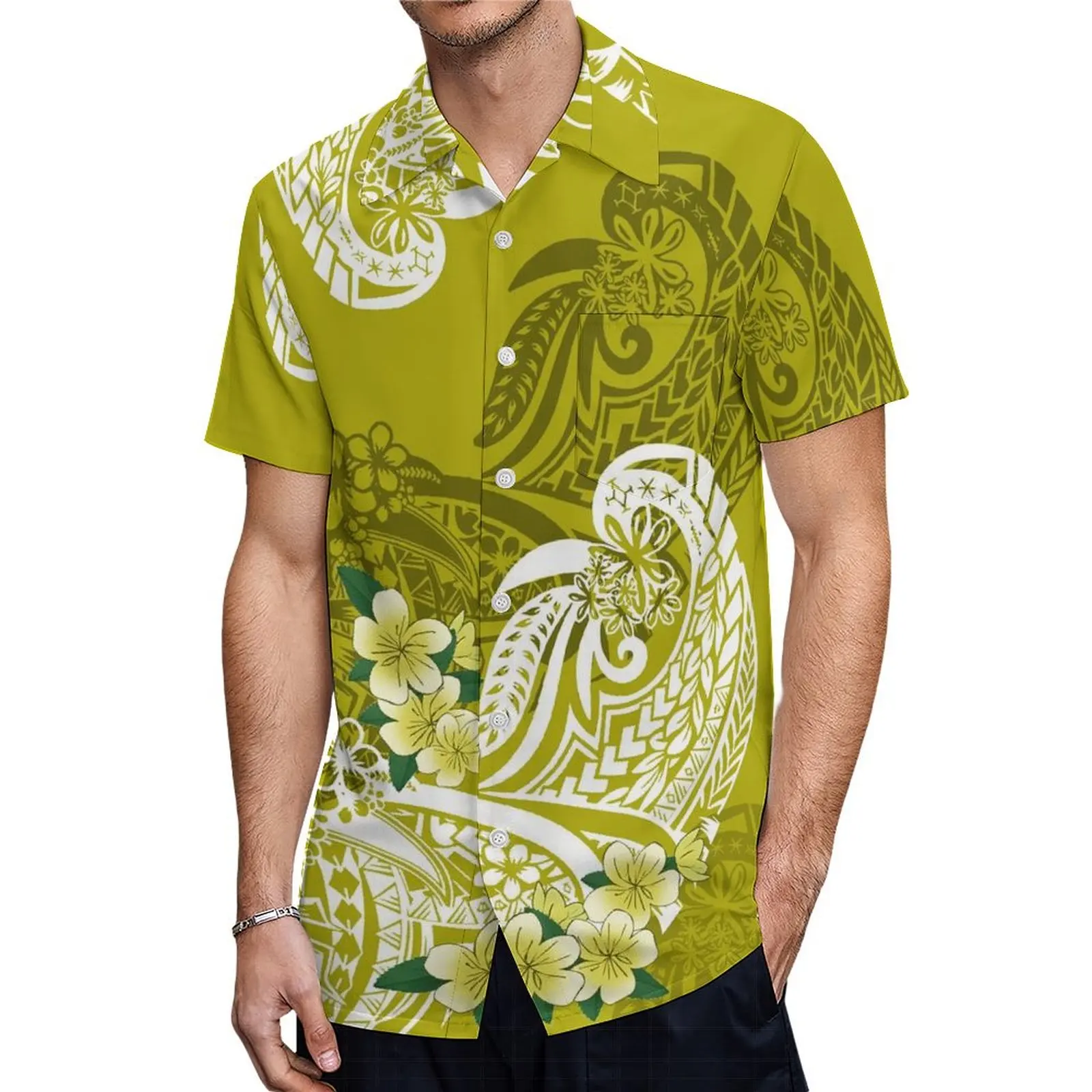 Quente polinésia flor impressão mumu vestido de manga inchada samoa fiji tonga tribo família festa conjunto camisa masculina roupas infantis