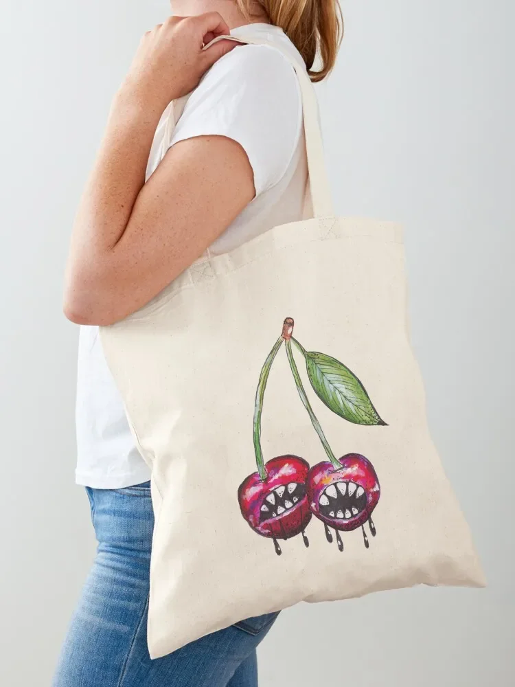 

Toothy Cherry Tote Bag bag luxury women female bag Gift reusable shopping