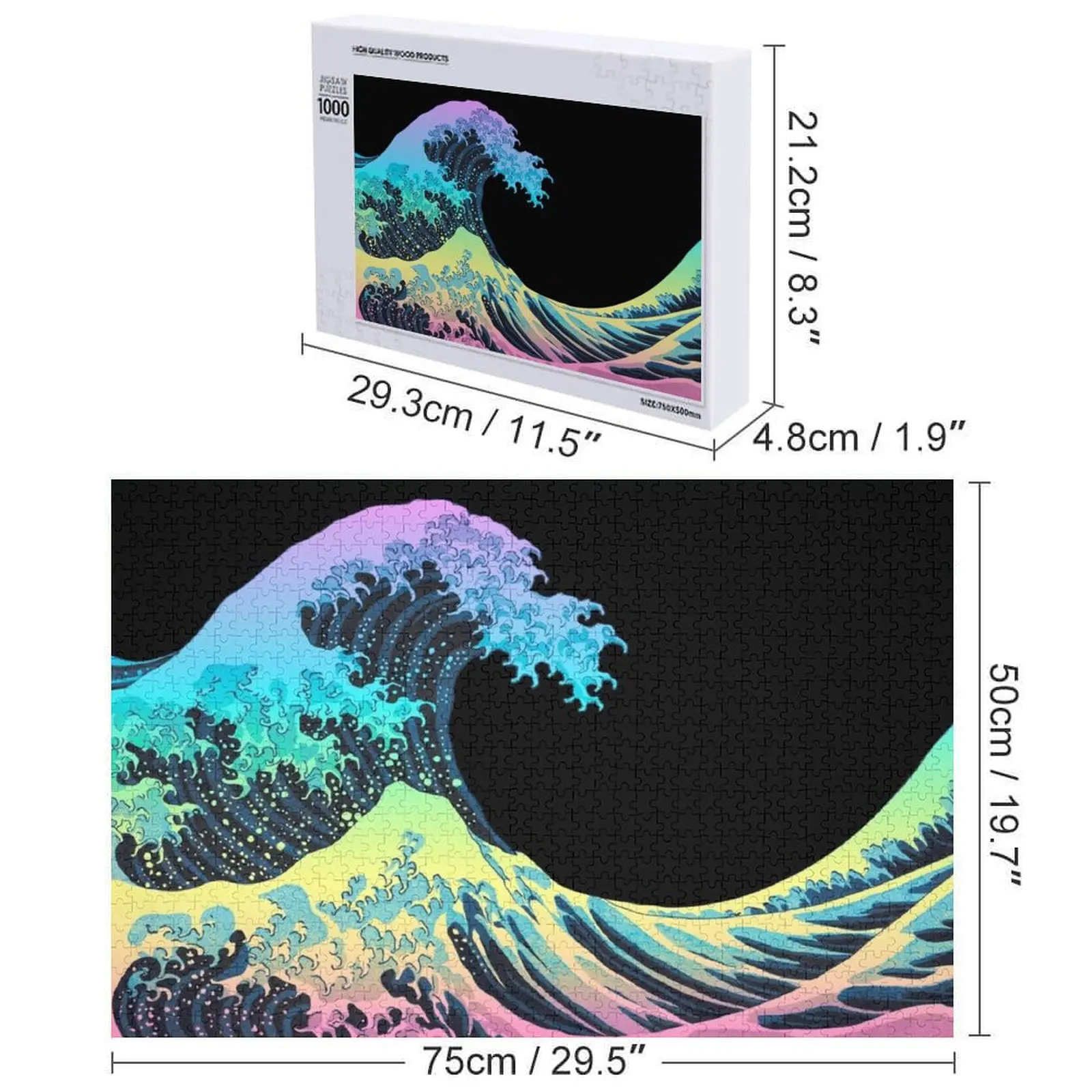 لغز الصور المقطوعة لموجة قوس قزح الرائعة مع لغز الهدايا المخصصة لمحركات الصور المخصصة #6