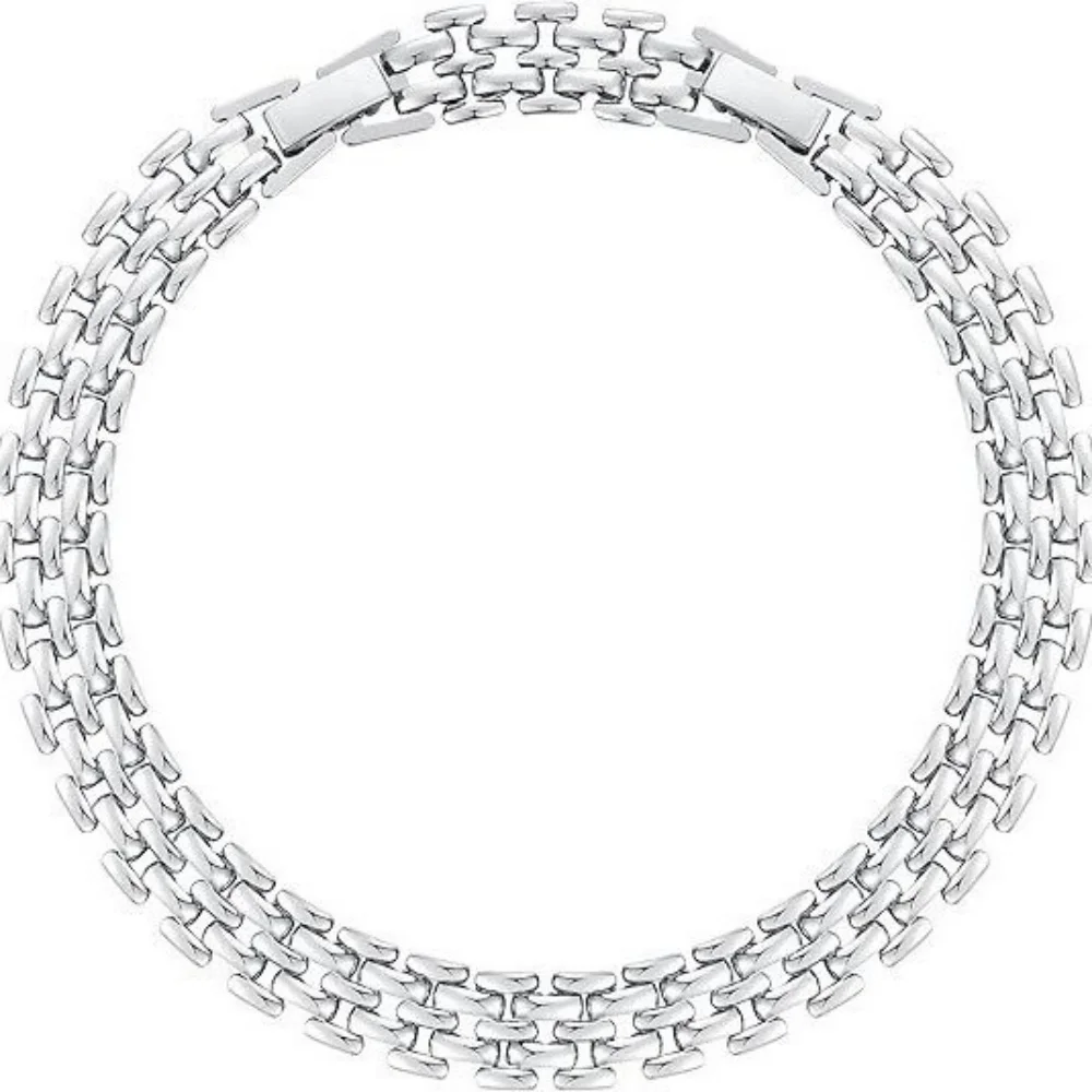 925 Silberbeschichtetes Kubanisches Kettenarmband Fußkettchen für Damen Mode Minimalistisch Vielseitig Dickes Kettenarmband Sommer Strand Schmuck – Detail 6