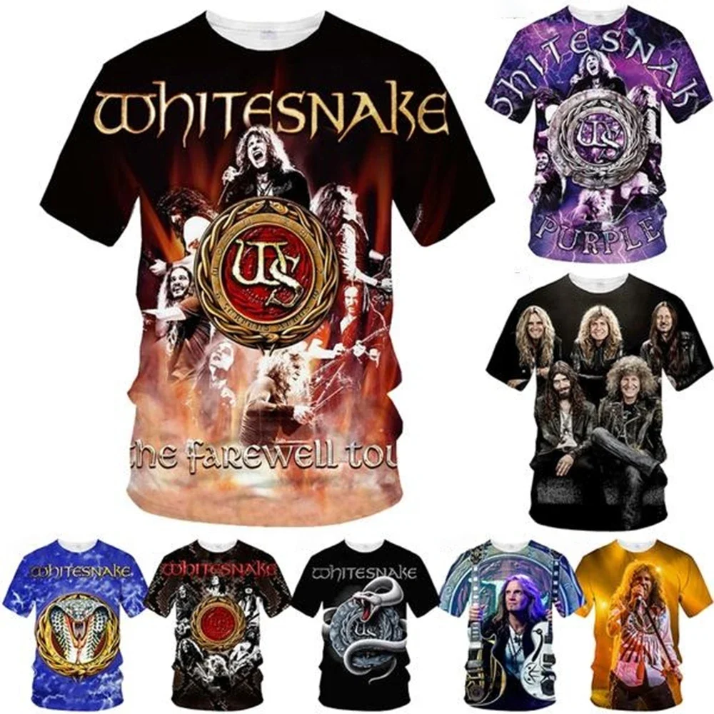

Hot S Whitesnake Men's/women's Fashion Slim T-shirt 3D Print T-shirt Casual Top Kids Clothing Plus Size 100-6XL Oversize