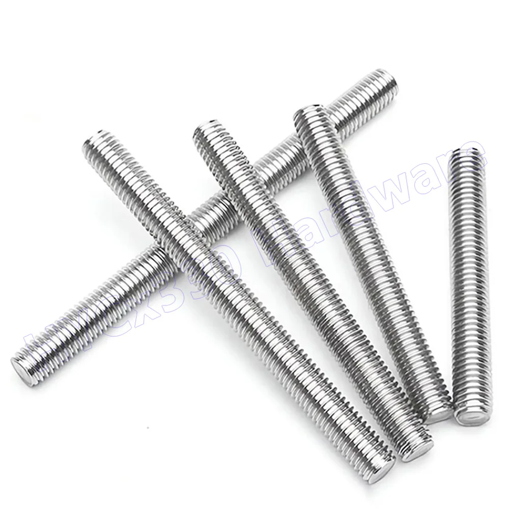 M5 M6 M8 304 A2 Stainless Steel Full Threaded Rod Fully Metric Thread Rods Shaft Bar Screws Headless Bolt Stud Length 20mm-500mm