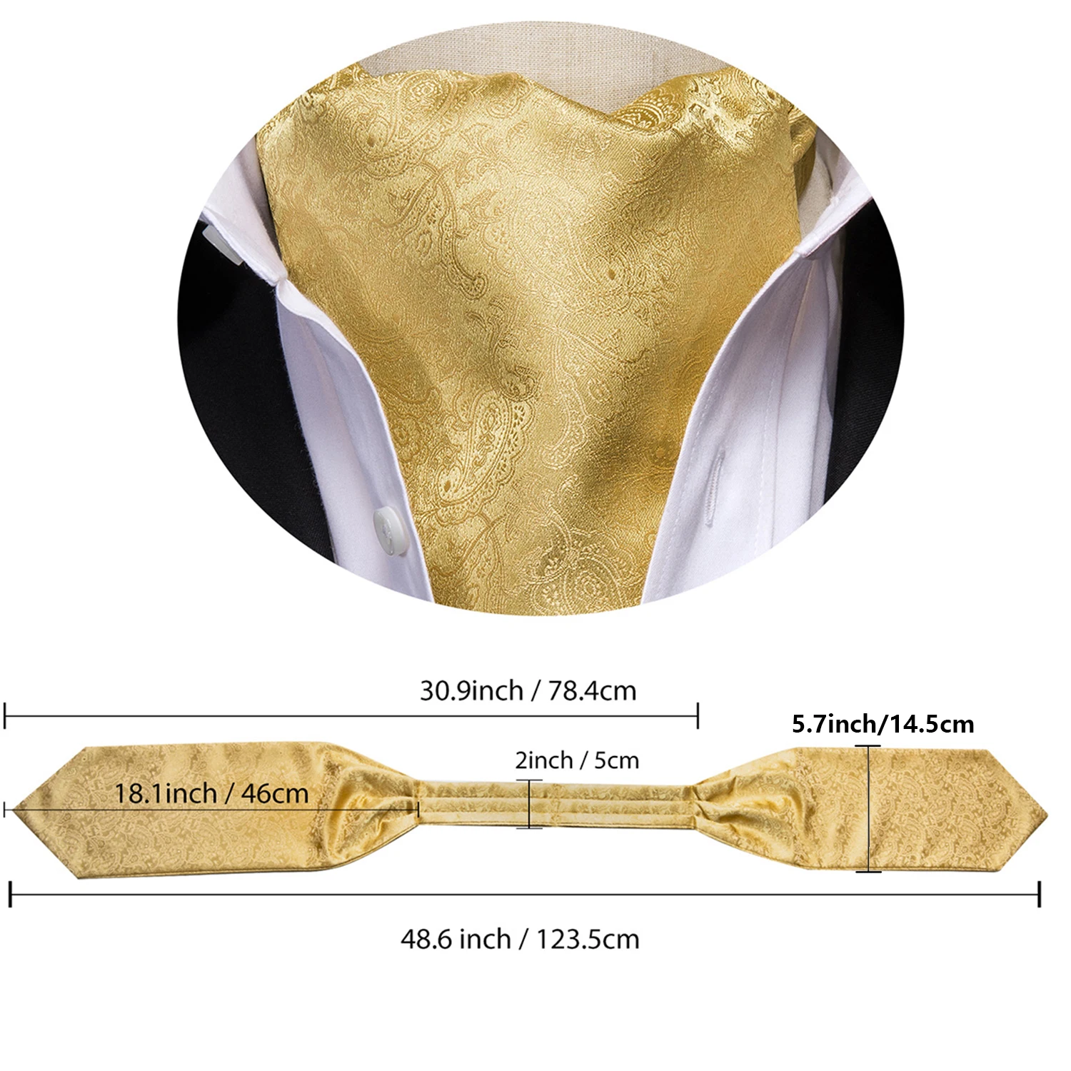 Dropshipping Silk Mens Ascot Hanky Cufflinks Set Jacquard Paisley Floral Vintage Cravat Tie Wholesale for Male Wedding Business