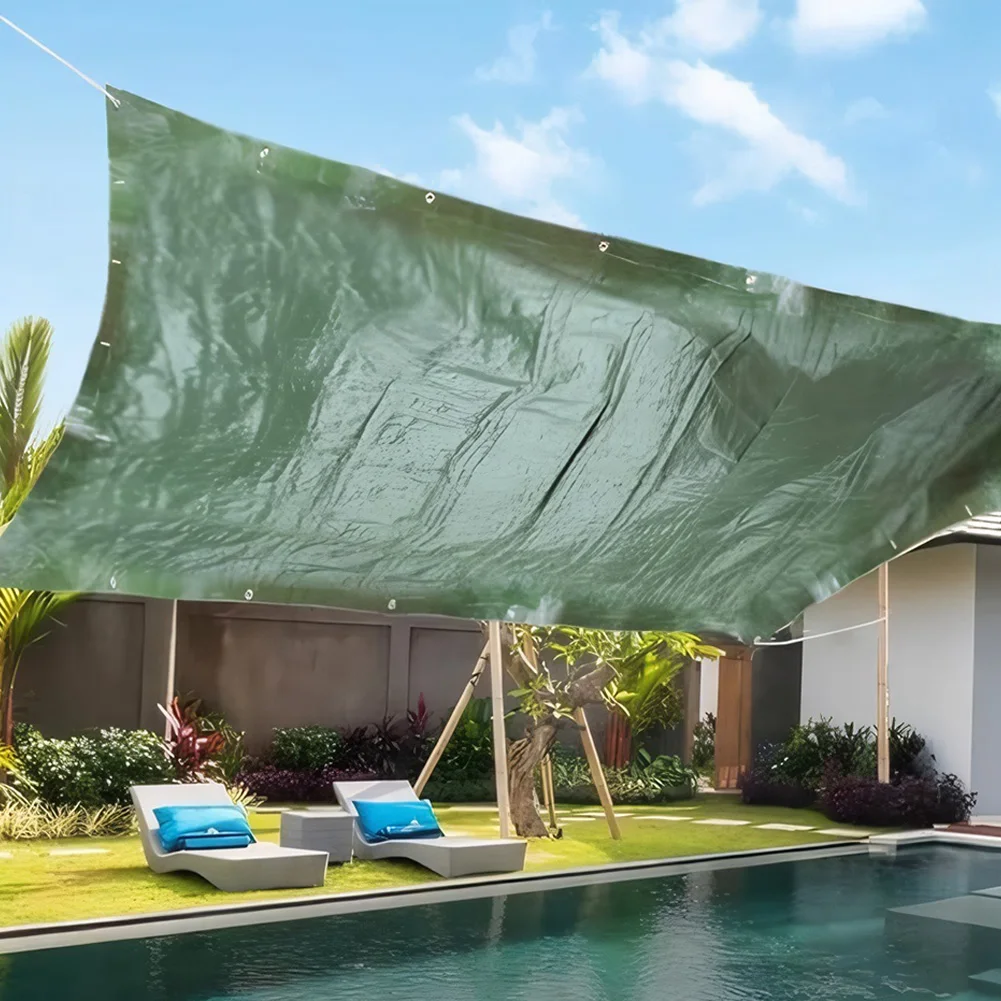 Tarp 2x3m 3x4m Waterproof Green Rain Cover UV Block Tarpaulin Awning Canopy Cover Awning for Garden Backyard Protective Cover