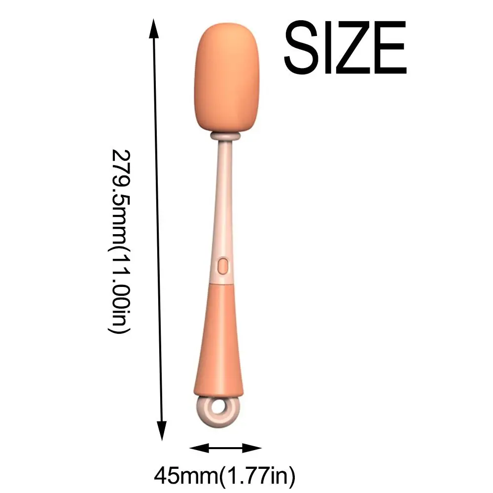 Spazzola per bottiglia d'acqua 5 in 1 Spugna in nylon Spazzola per biberon senza BPA Set di spazzole per pulizia bottiglia in paglia di silicone con manico lungo