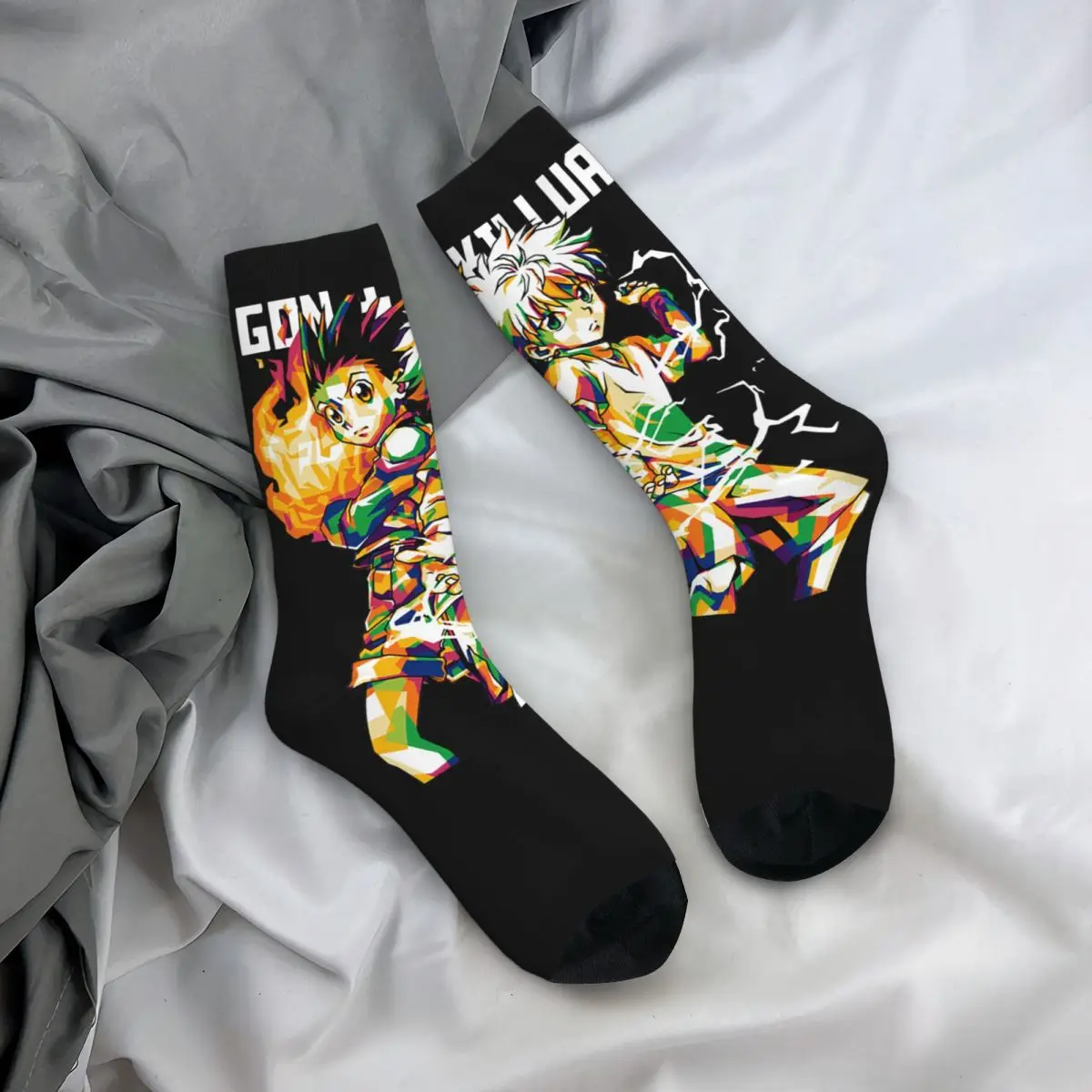 Fashion Hunter X Hunter Gon Killua Skateboard Socks Anime Polyester Long Socks for Women Men