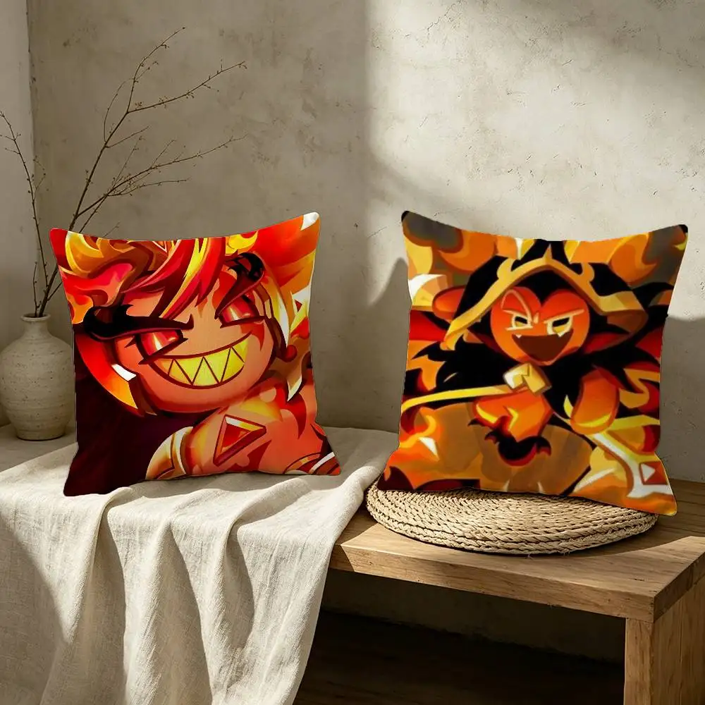 Fire S-Spirit Cookie Run Pillow Case for Sofa Living Room Home office Decor Protective Cover