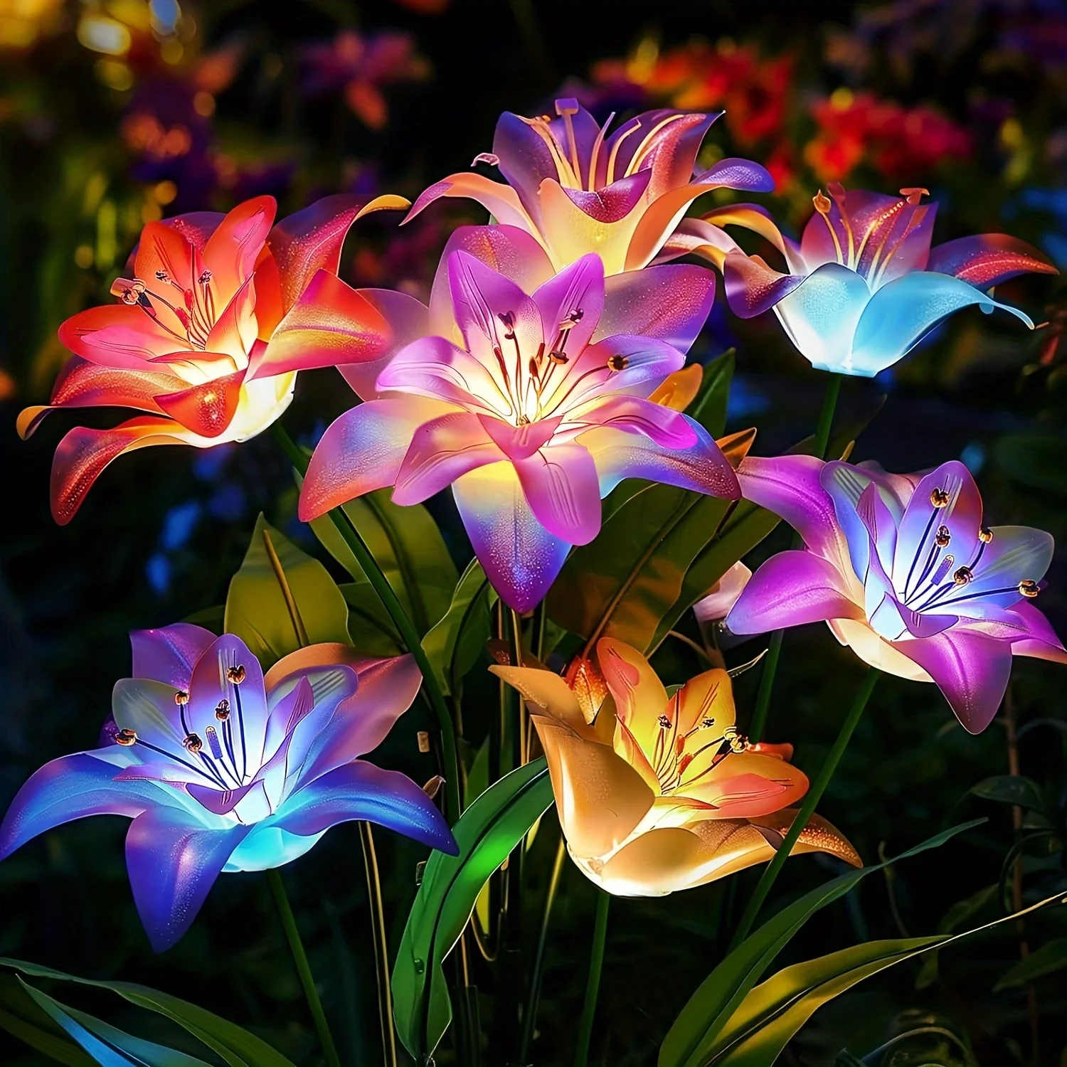 

Solar Lily Lights Outdoor Solar Garden Lamp 7 Color Changing Waterproof Solar Flower Lights for Yard Patio Decor Gardening Gifts