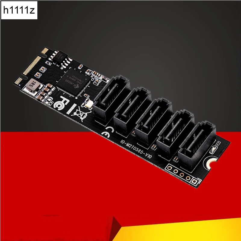 H1111Z Add On Cards M.2/M2 Adapter SSD M2 SATA Adapter Hard Disk M2 to SATA Card NGFF M.2 SATA Adapter 5 Ports SATA3 Riser Card