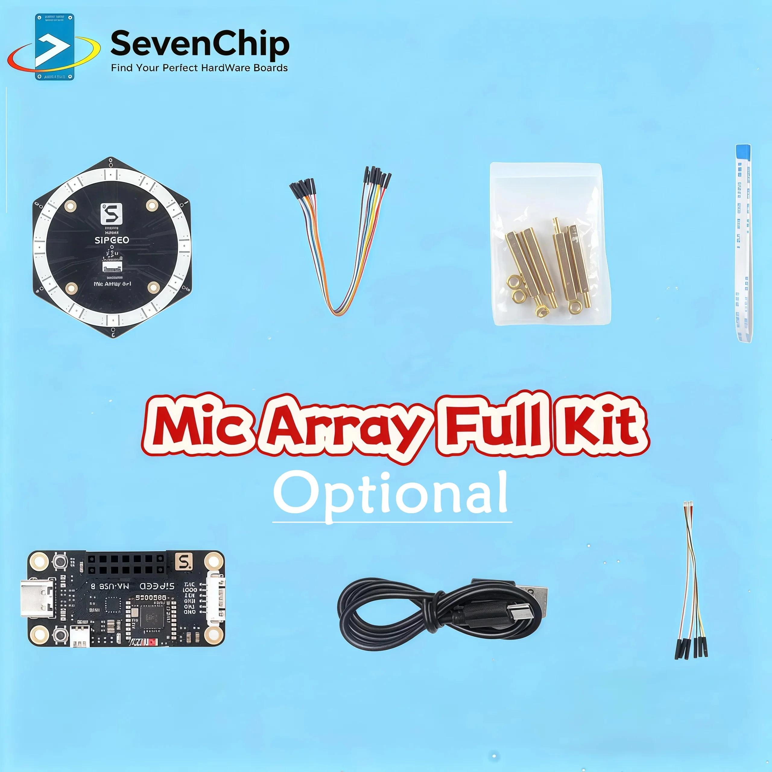 

Sipeed 6+1 Mic Array Sound Source MA-USB8: Комплект USB-микрофонной матрицы с локализацией звука и формованием направленного потока, не требующий драйверов (опционально)