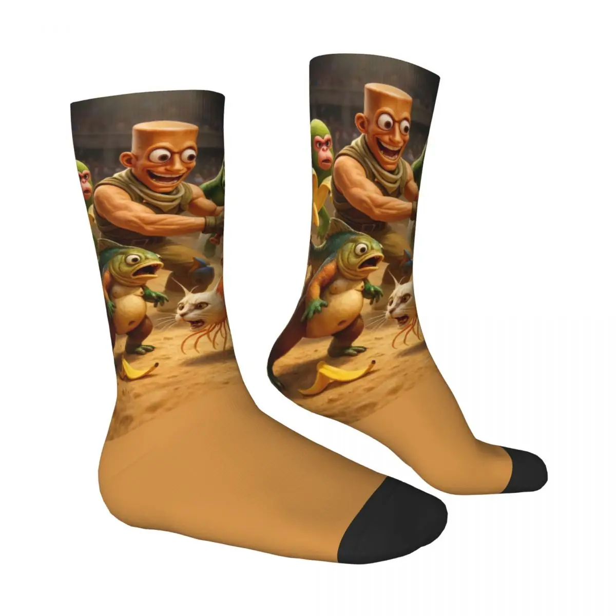 جوارب إيطالية ذات طابع Brainrot جوارب كورية للنساء والرجال جوارب ركوب الدراجات عالية الجودة تصميم شتوي جوارب غير قابلة للانزلاق #3