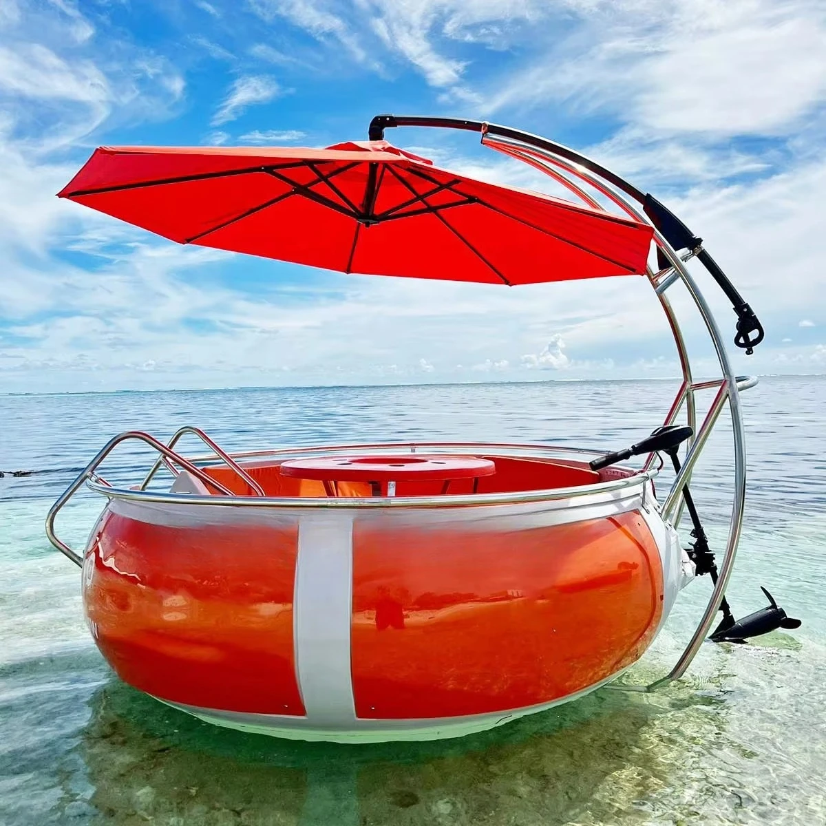 Inflatable Catamaran Sail Power Submarine Underwater Landing Craft BBQ Donuts Big Boat