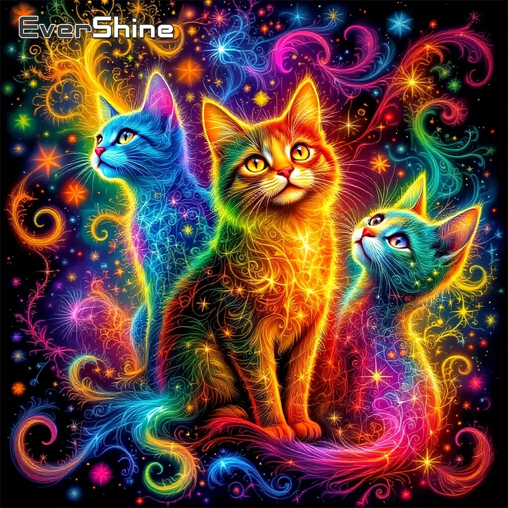 Evershine 5D DIY Diamant Mosaik Katze Tier Bild Strass Malerei Geeignet für Anfänger Neue Ankunft Stickerei Kind Geschenk