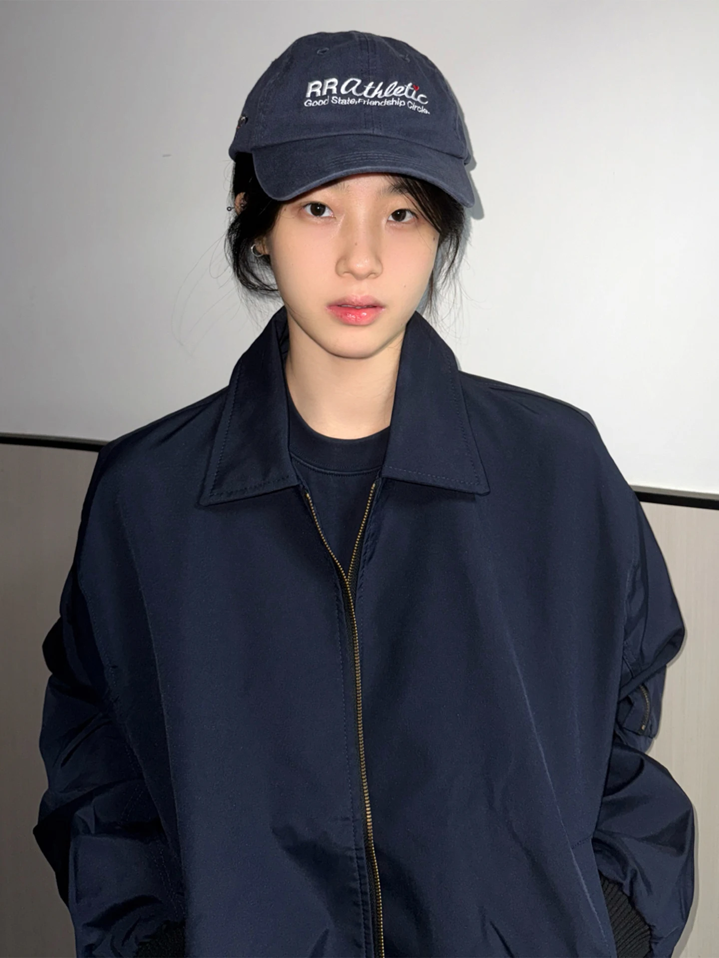 

Stand Fit Cleanfit Blue Baseball Jaet Men's Workwear Ootd Pilot Coat Youth Outdoor Spring Autumn Zipper Closure