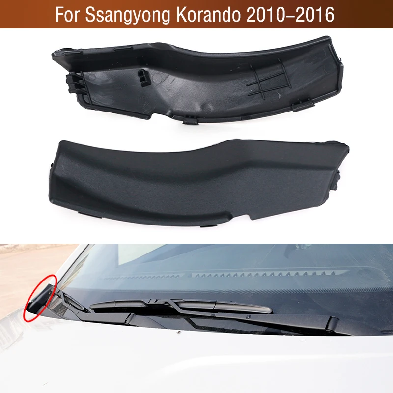 Front Windshield Wrap Corner Trim Wiper Cowl Side Trim Cover Lid Panel  For Ssangyong Korando 2010 2011 2012 2013 2014 2015 2016