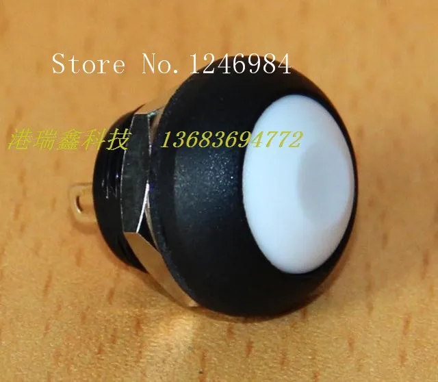 [SA]M12 waterproof switch reset button Taiwan Deli Wei PAS6 white plastic round without lock button normally open switch--50pcs/