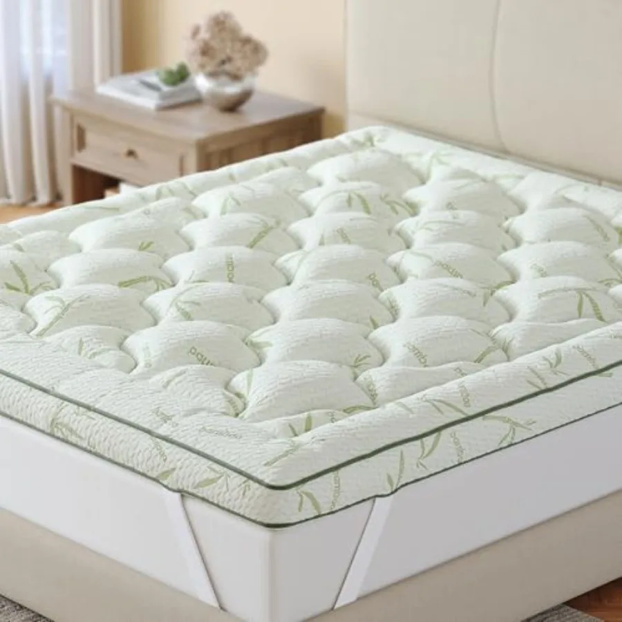 

Mattress Topper, Thick Mattress Topper for Back Pain, Viscose Derived from Bamboo Pillow Top, Cooling Mattress Topper for Hot S