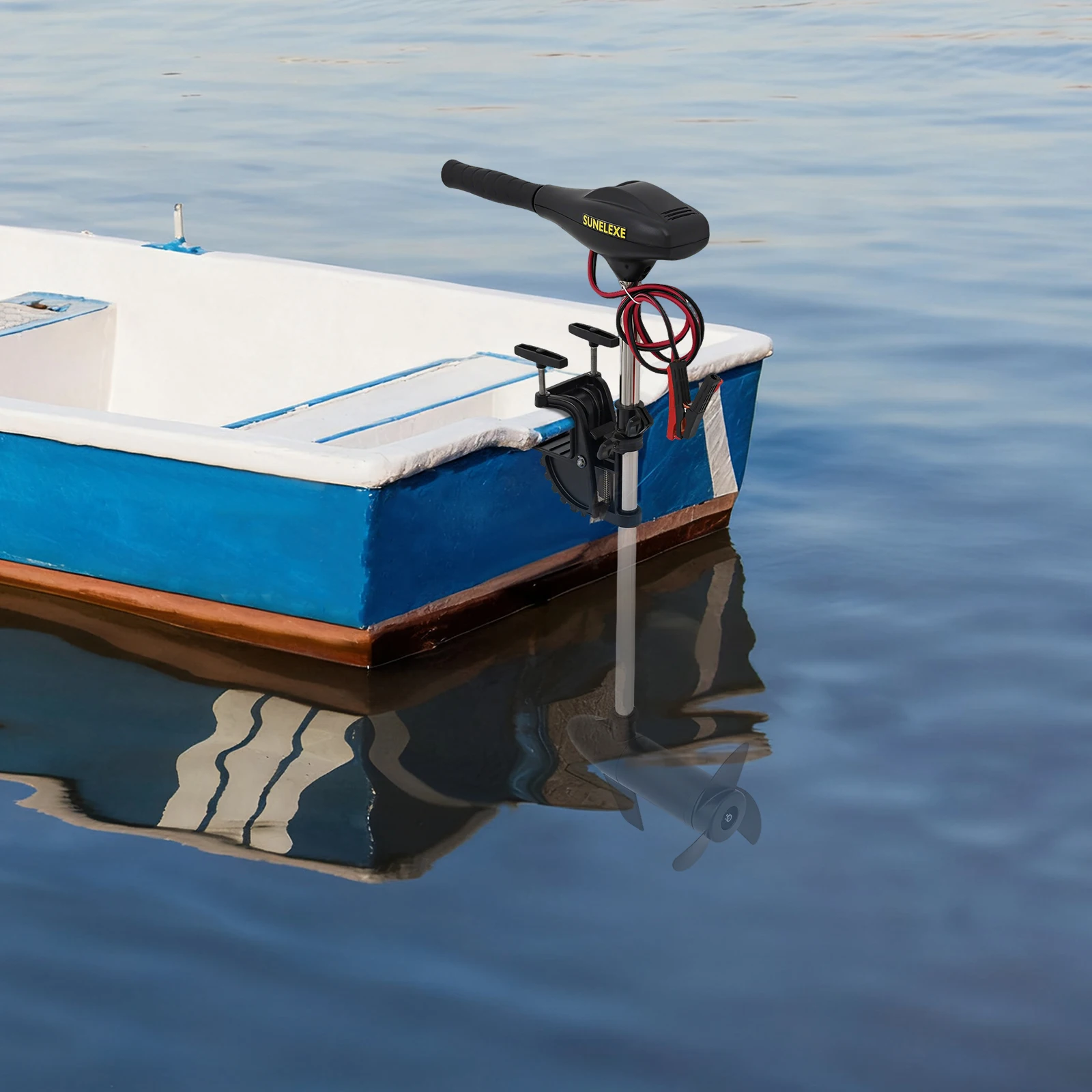 

Trolling Motor Outboard Motor 6 Km/h Multiple Gears Outboard Machine 300kg Load Capacity Brush Motor for Fishing/Aquaculture