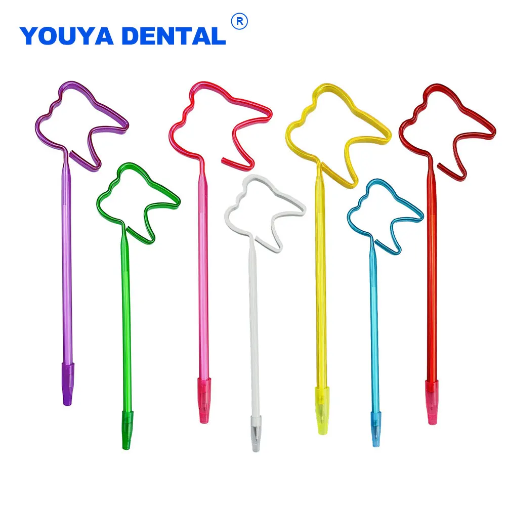 10pcs/lot Cute Roller Ball Pen Dental Creative Tooth Shape Ballpoint Pen Refill Pens Dentistry Dentist Clinic Medical lab kids