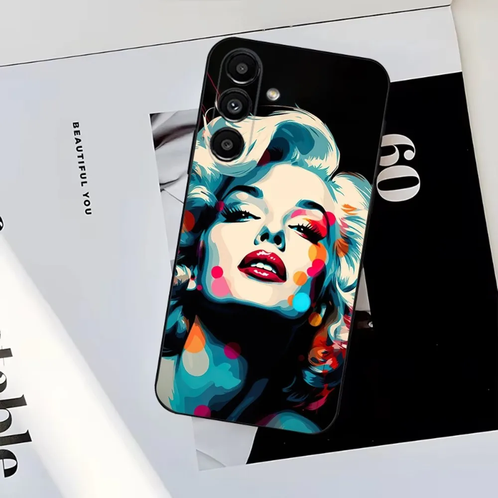 Sexy Marilyn Monroe Phone Case For Samsung S25,S24,S23,S22,S21,S20,S10,Ultra,Plus,Lite,FE,Soft Silicone Black Cover