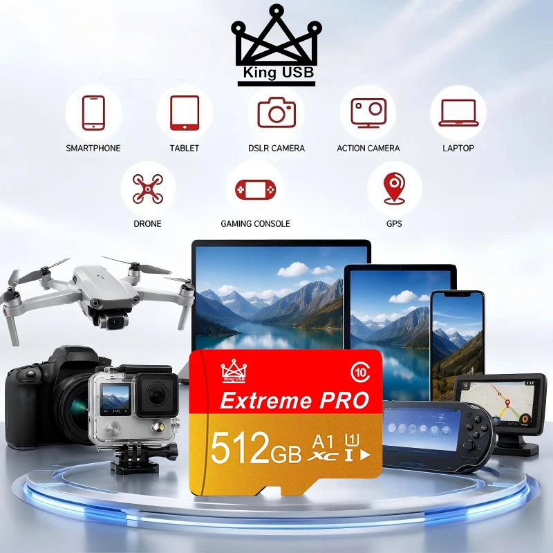 Premium Memory Card 512GB Micro TF SD Card 256GB SD Cards 128GB TF Cards 64GB U3 Class 10 4K for Drone/Gaming Console