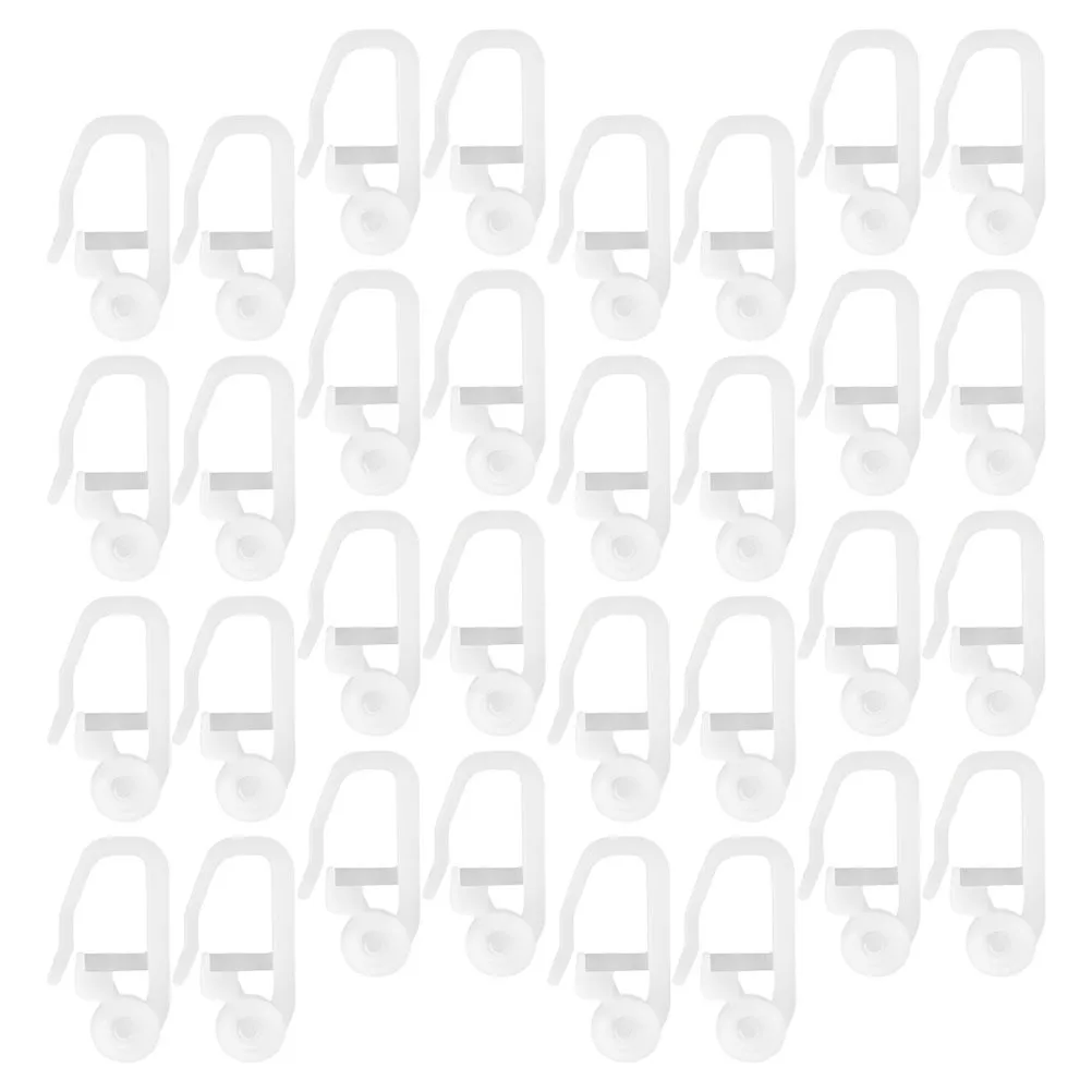 

50Pcs Shower Curtain Hooks Plastic Flexible Rust Resistant Replacement Bath Curtain Accessories Drapery Pins Drapery Pins