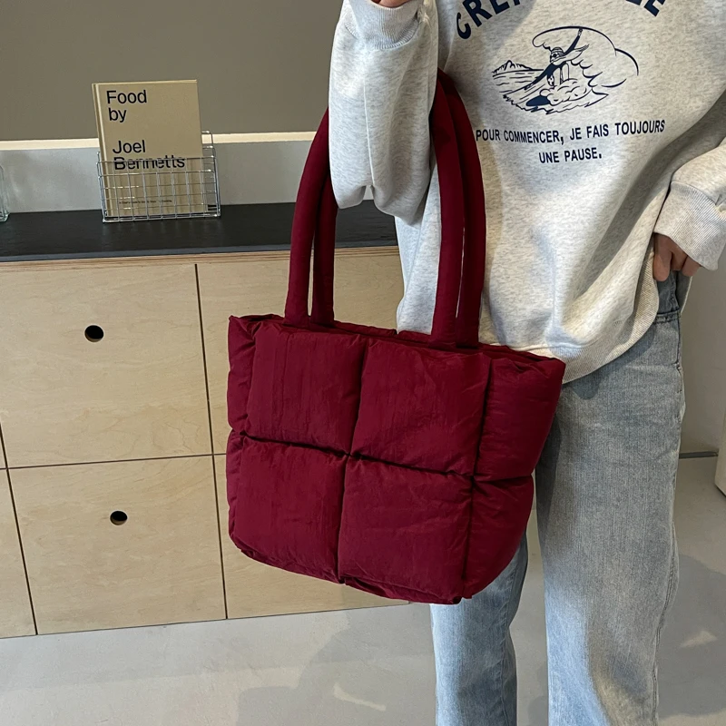 LEFTSIDE Trendy Women\'s Soft Cloth Shoulder Bag Solid Color Student Tote Bag 2024 Spring Y2k Casual Handbags and Purses