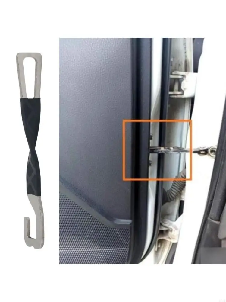 M76E Vehicle Door Ajar Support in Stainless Steel for a Slightly Open Car Door, Wrapped Center Grip, Rest Break Circulation Aid