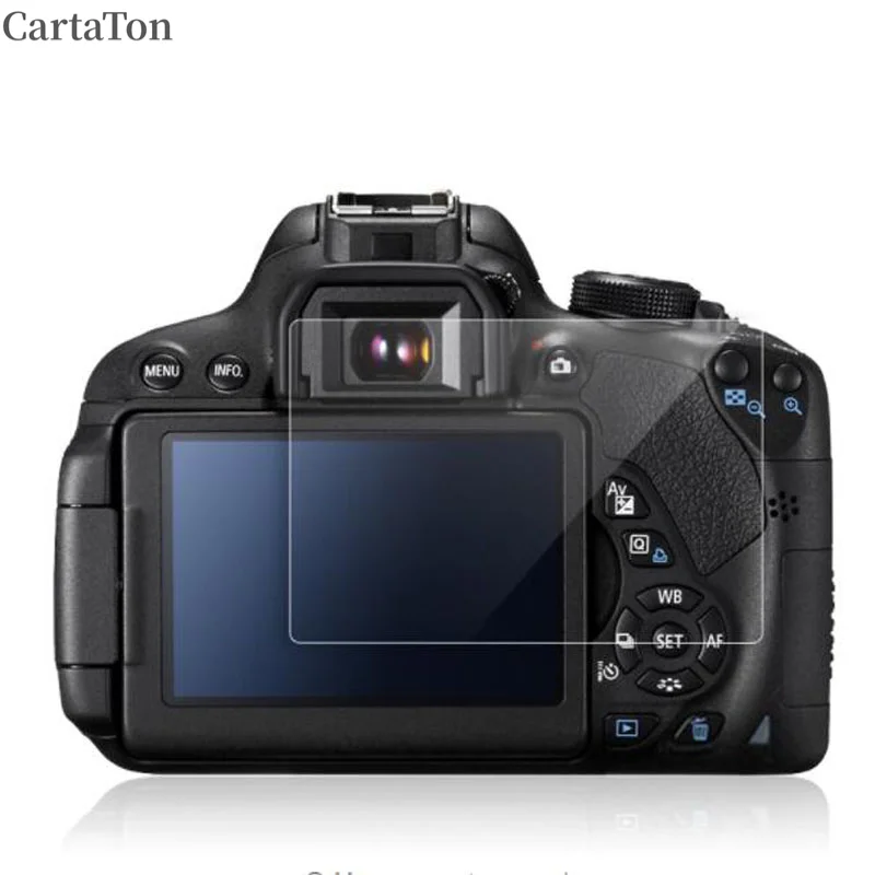 Película protectora de pantalla de vidrio templado para cámara Canon EOS 650D 70D 700D 750D 760D 77D 9000D 80D 800D 90D Rebel T4i T5i T6i T7i