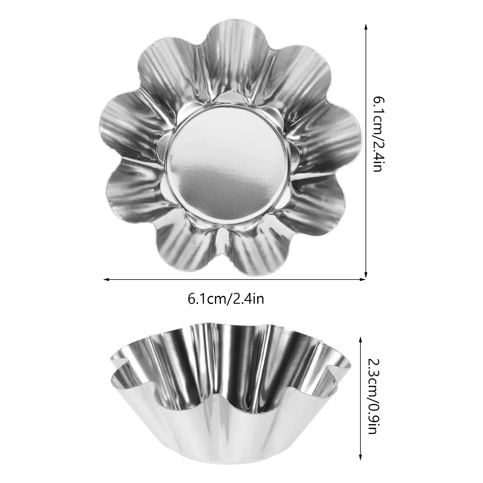 

5pcs 5 Pack Tart Tins Baking Muffin Cup Molds for Stainless Steel Cupcake Silver Pans