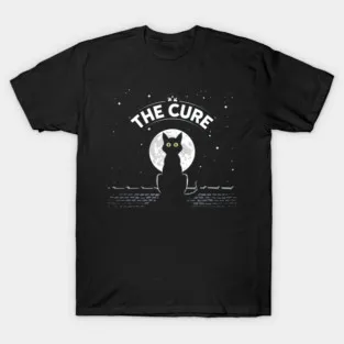 2026 Summer The Cure Cat Moon T-Shirt Graphic Band Shirt Short Sleeve Tee Luxury Casual Vintage Suitable for Both Men and Women