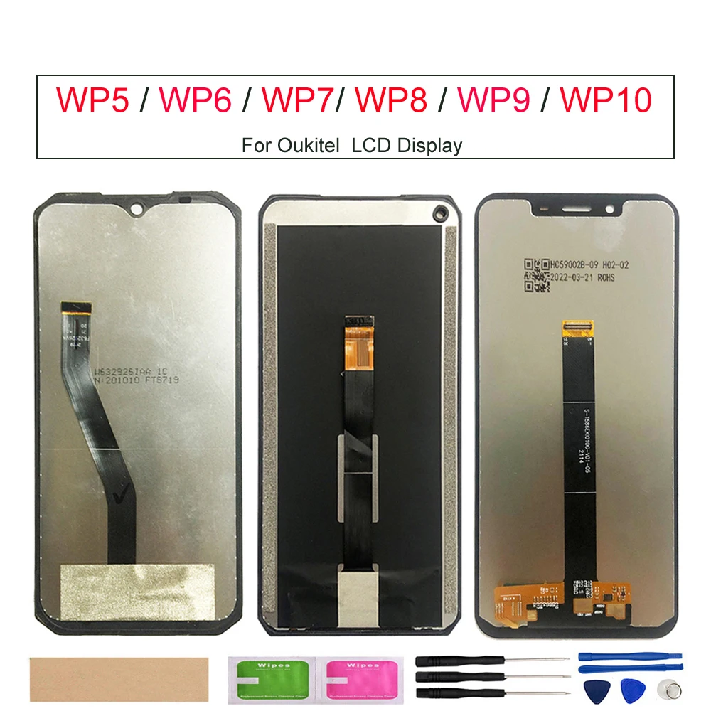 LCD Display Touch Screen Digitizer Assembly for Oukitel WP10,WP9,WP7,WP6,WP5 Pro,WP1,WP8 Pro